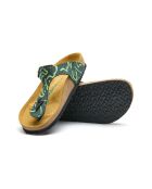 Sandales en cuir Aliz-PR bleu marine/vert