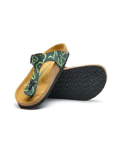 Sandales en cuir Aliz-PR bleu marine/vert