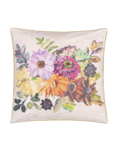 Taie d'oreiller imprimée en percale de coton Glynde Coral multicolore - 65x65 cm