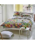Taie d'oreiller imprimée en percale de coton Glynde Coral multicolore - 65x65 cm