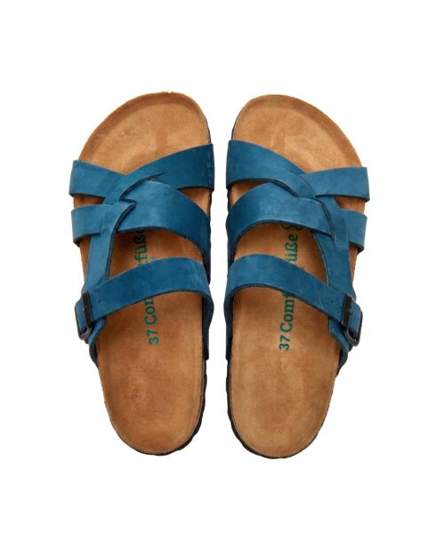 Sandales en cuir Lea marines