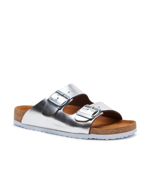 Sandales en cuir Bali argentés