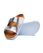 Sandales en cuir Bali argentés