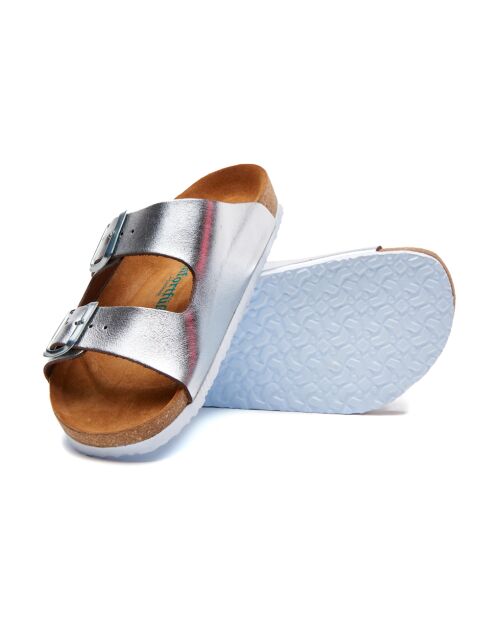 Sandales en cuir Bali argentés