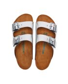 Sandales en cuir Bali argentés