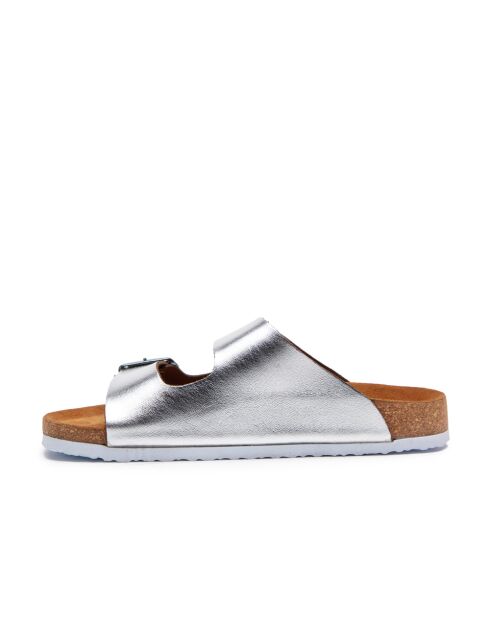 Sandales en cuir Bali argentés