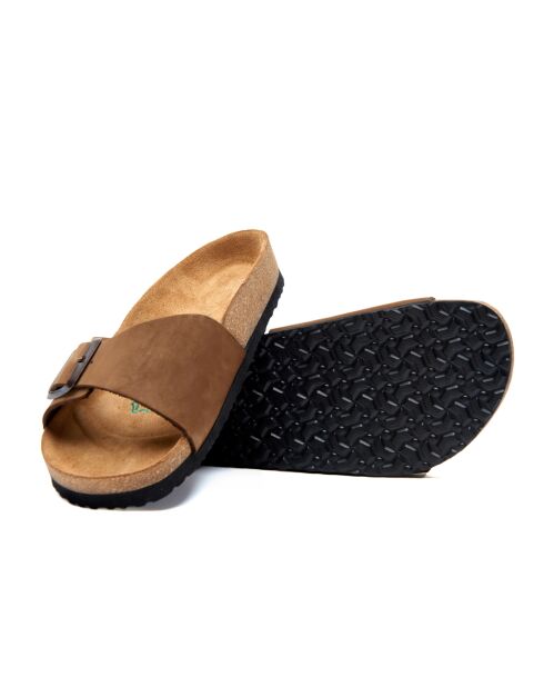 Sandales en cuir sand / nubuck