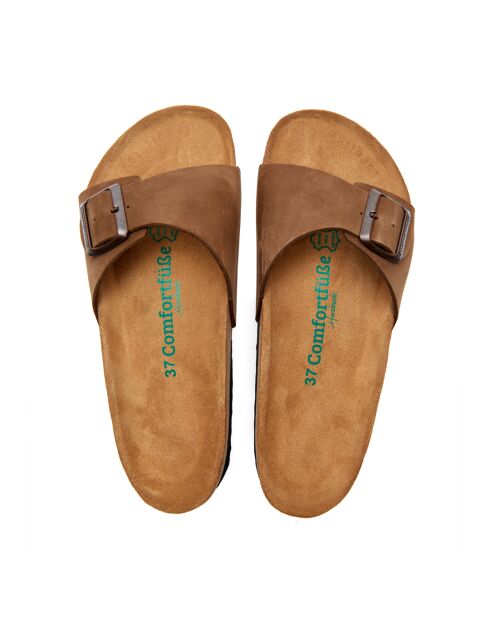 Sandales en cuir sand / nubuck