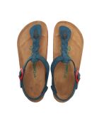 Sandales en cuir Grizeln bleu marine/rouge