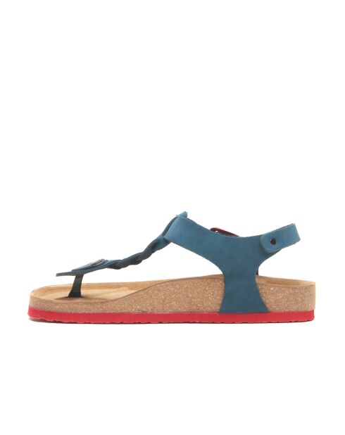 Sandales en cuir Grizeln bleu marine/rouge