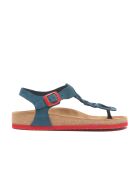 Sandales en cuir Grizeln bleu marine/rouge