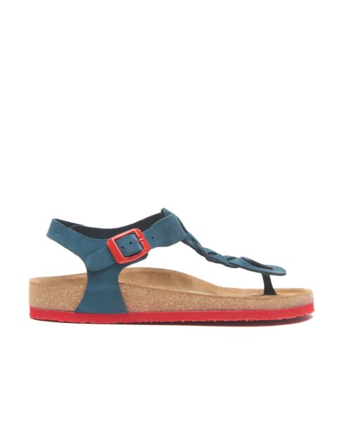Sandales en cuir Grizeln bleu marine/rouge