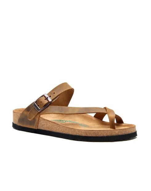 Sandales en cuir Fae bronzage