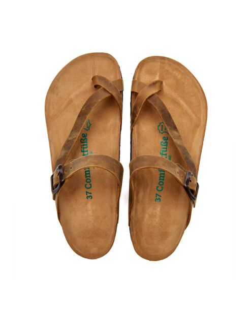 Sandales en cuir Fae bronzage