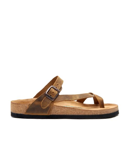 Sandales en cuir Fae bronzage