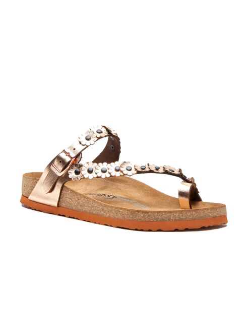 Sandales en cuir Ilva roses