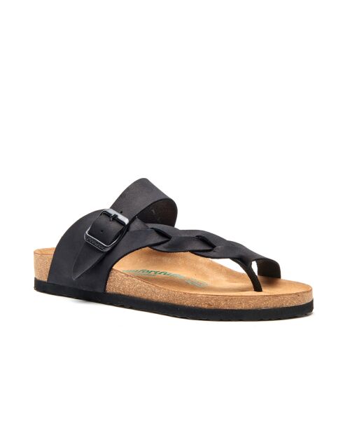 Sandales en cuir Gisel noires