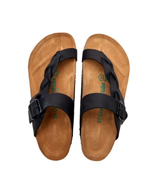 Sandales en cuir Gisel noires