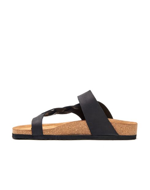 Sandales en cuir Gisel noires