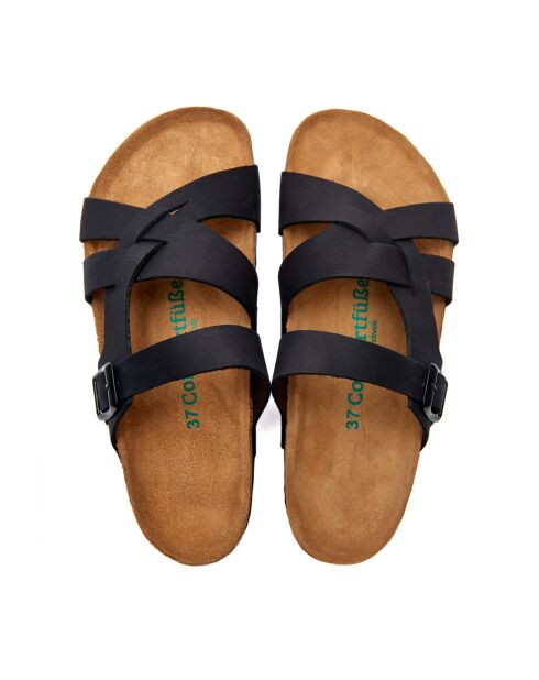 Sandales en cuir Lea black /nubuck