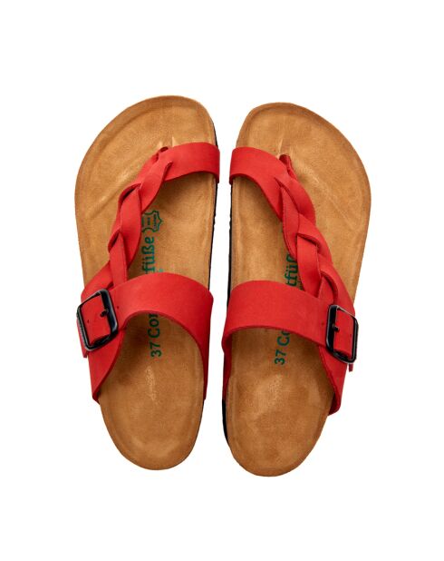 Sandales en cuir Gisel rouges