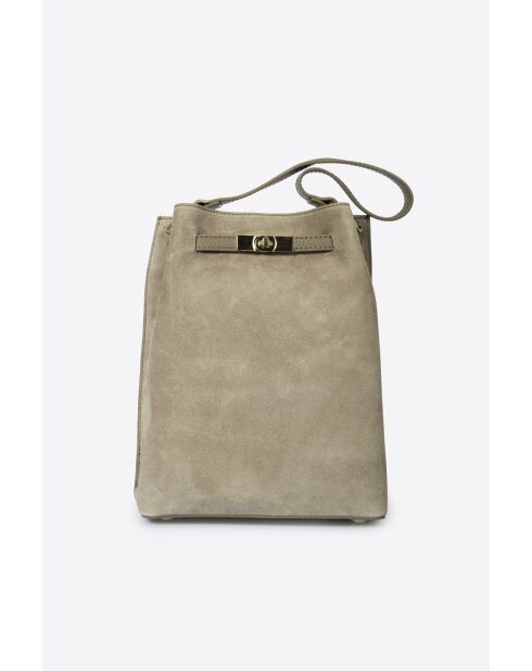 Sac en daim Terry taupe - 24x 12x 30 cm
