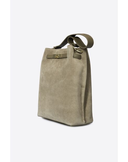Sac en daim Terry taupe - 24x 12x 30 cm