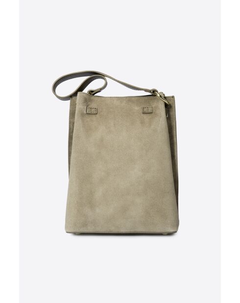 Sac en daim Terry taupe - 24x 12x 30 cm