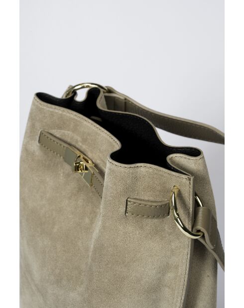 Sac en daim Terry taupe - 24x 12x 30 cm