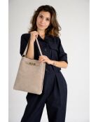 Sac en daim Terry taupe - 24x 12x 30 cm