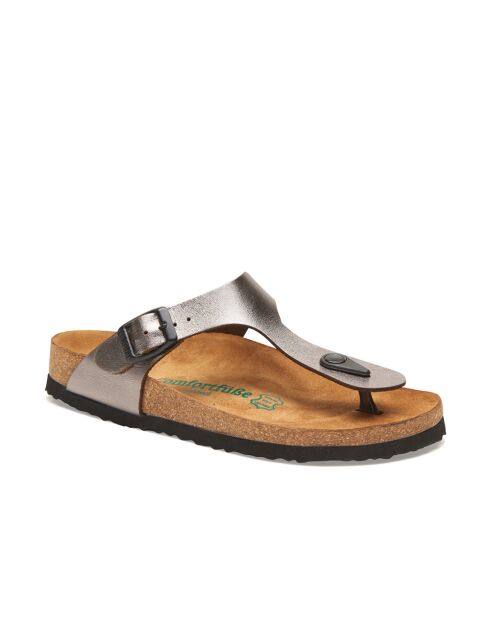 Sandales en cuir Aliz platine