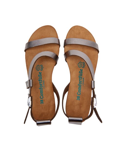 Sandales en cuir Grady platine