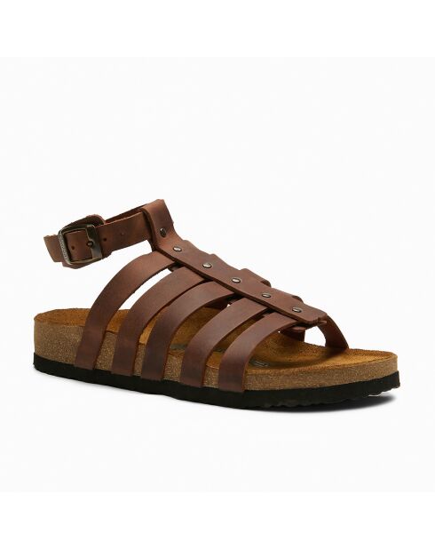 Sandales en cuir Ares brun