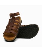 Sandales en cuir Ares brun