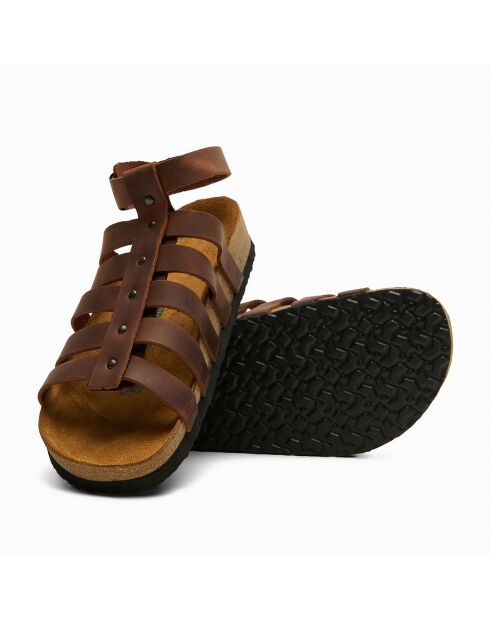 Sandales en cuir Ares brun