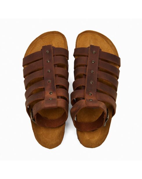 Sandales en cuir Ares brun