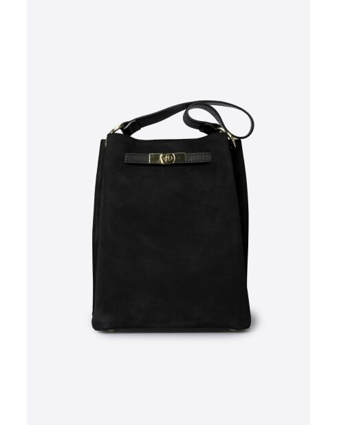 Sac en daimTerry noir - 24x 12x 30 cm
