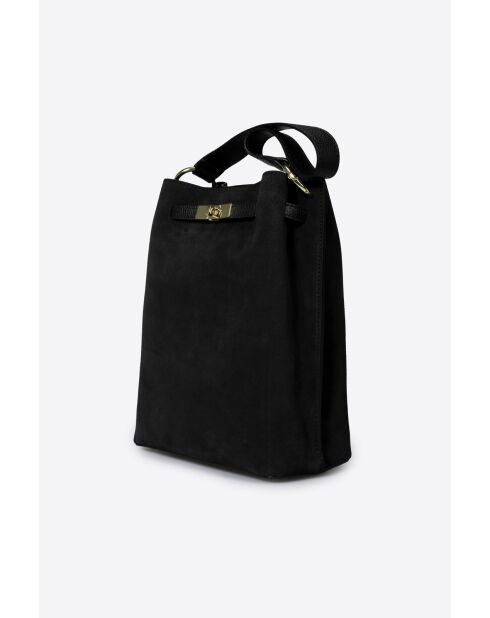 Sac en daimTerry noir - 24x 12x 30 cm