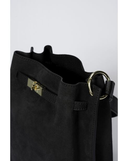 Sac en daimTerry noir - 24x 12x 30 cm