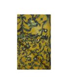 Courte pointe imprimée en percale de coton Guerbois jaune ochre - 135x220 cm