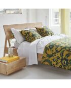 Courte pointe imprimée en percale de coton Guerbois jaune ochre - 135x220 cm