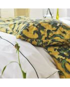 Courte pointe imprimée en percale de coton Guerbois jaune ochre - 135x220 cm