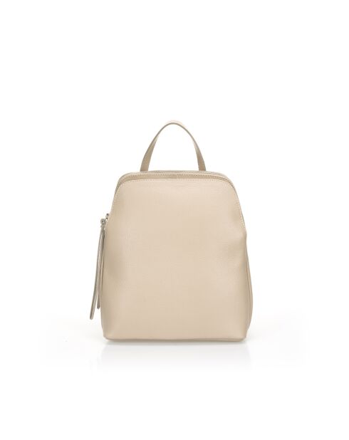 Sac à dosen cuir Myraia taupe - 26x 15x 31 cm