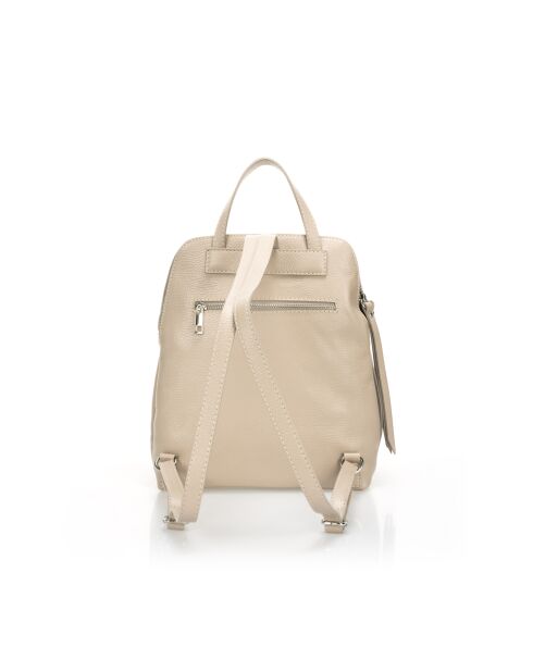 Sac à dosen cuir Myraia taupe - 26x 15x 31 cm
