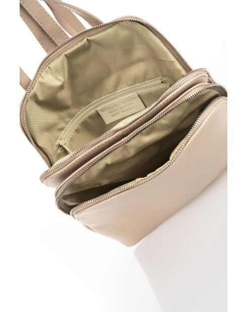 Sac à dosen cuir Myraia taupe - 26x 15x 31 cm