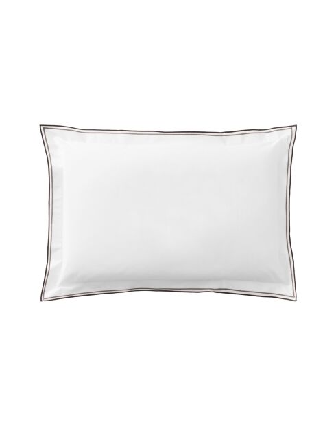 Taie d'oreiller unie en percale de coton Astor naturel