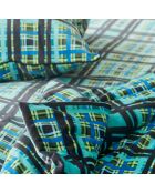 Housse de coussin imprimée en velour Chennai Azure bleue - 60x60 cm