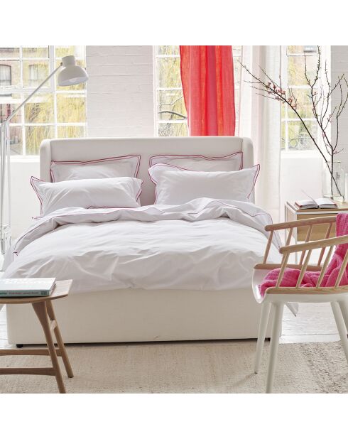 Drap plat uni en percale de coton Astor blanc - 240x300 cm