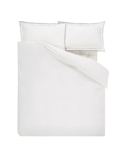 Housse de couette unie en percale de coton Astor Forest Sage blanche - 240x220 cm