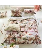 Housse de couette imprimée en percale de coton Fleurs De Jour rose